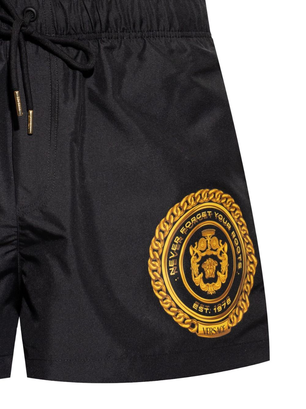 Versace logo-print swim shorts - Zwart