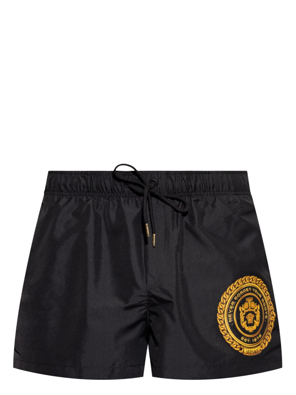 Versace Zwembroek met logoprint Zwart