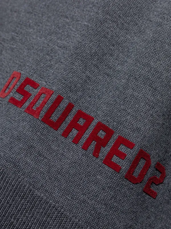 DSQUARED2 ロゴインターシャ セーター | グレー | FARFETCH JP