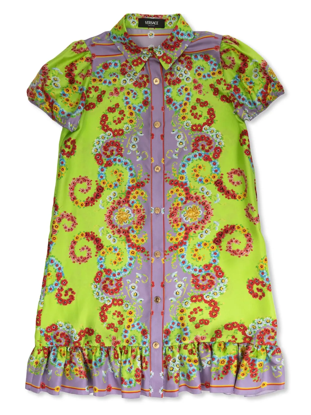 Versace Kids floral-print dress Roze