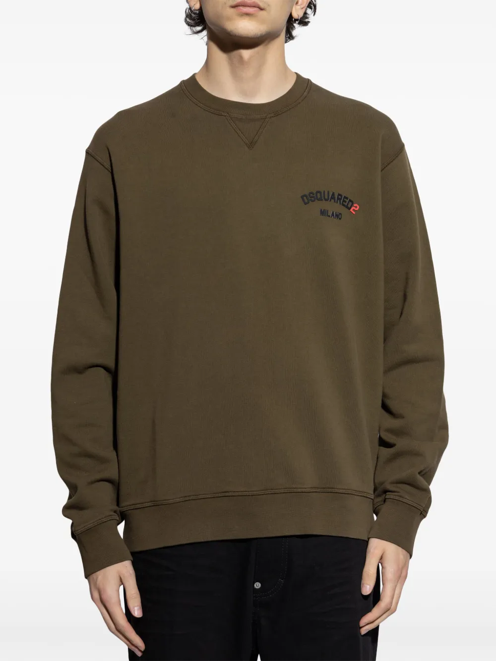 DSQUARED2 Sweater met logopatch Bruin