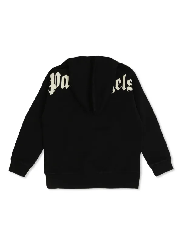 Palm Angels Kids logo-print Hoodie | Black | FARFETCH