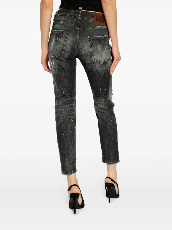 DSQUARED2 ダメージ ジーンズ | ブラック | FARFETCH JP DSQUARED2 ダメージ ジーンズ | ブラック | FARFETCH JP