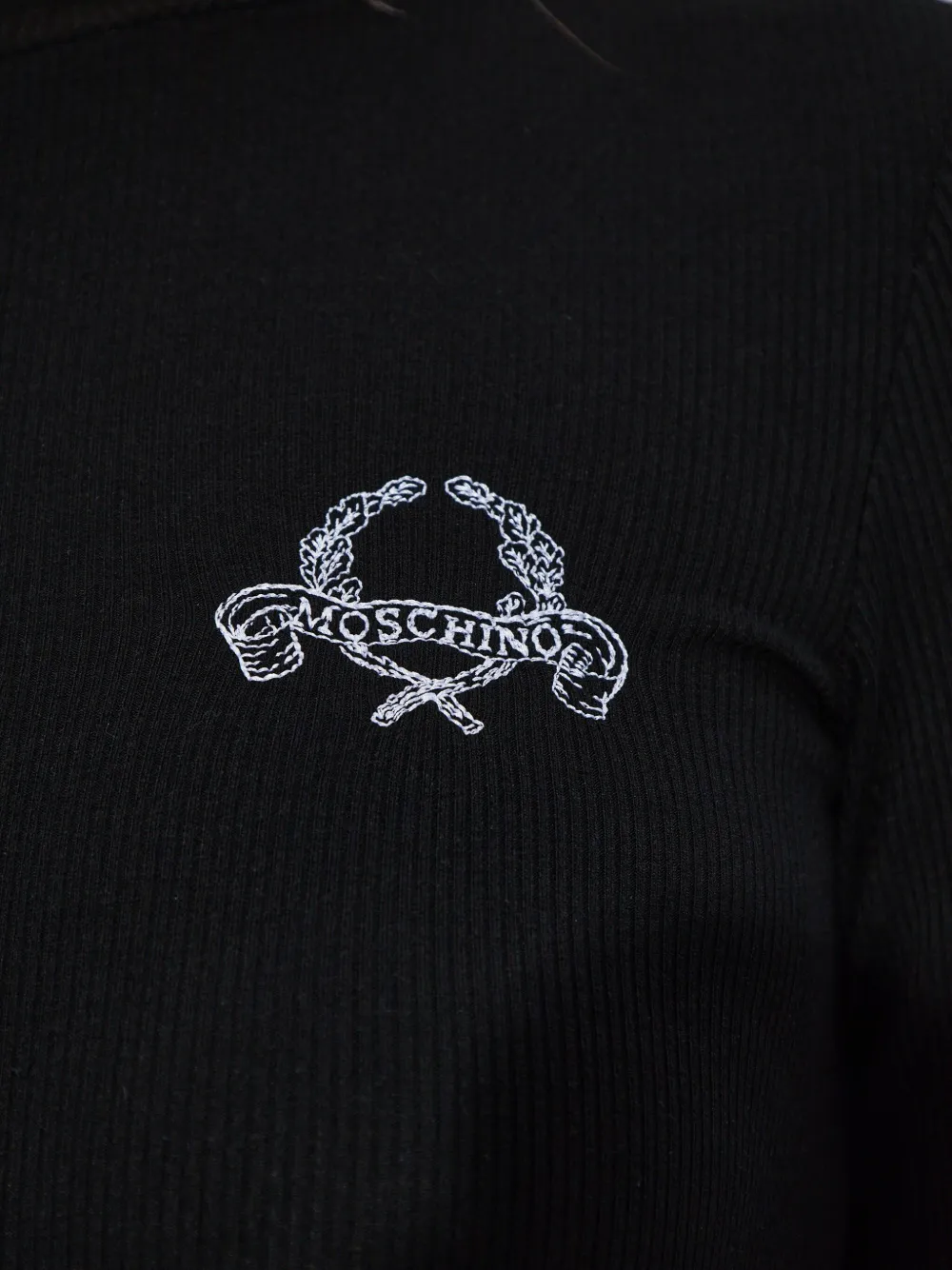 Moschino Jurk met geborduurd logo Zwart