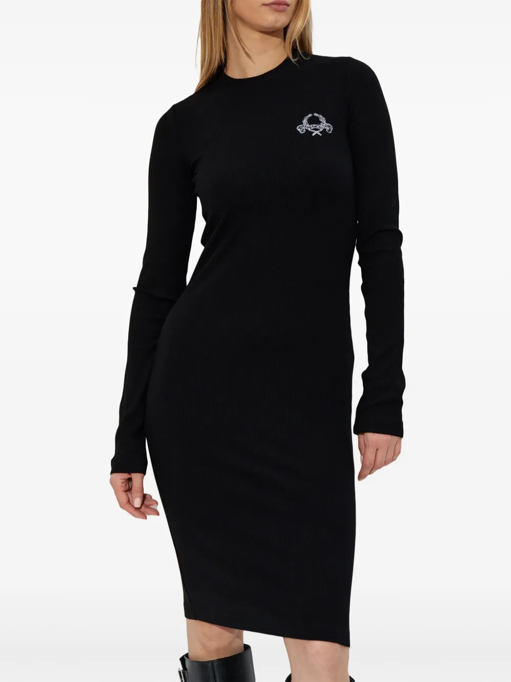 Moschino Jurk met geborduurd logo Zwart