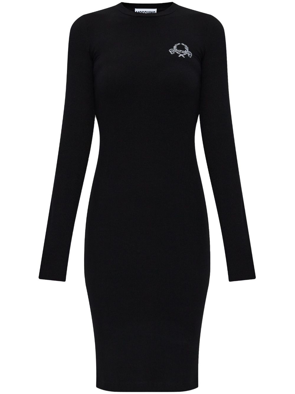 Moschino logo-embroidered dress Zwart