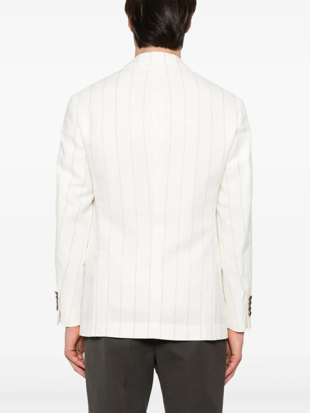 Brunello Cucinelli Gestreepte blazer Wit