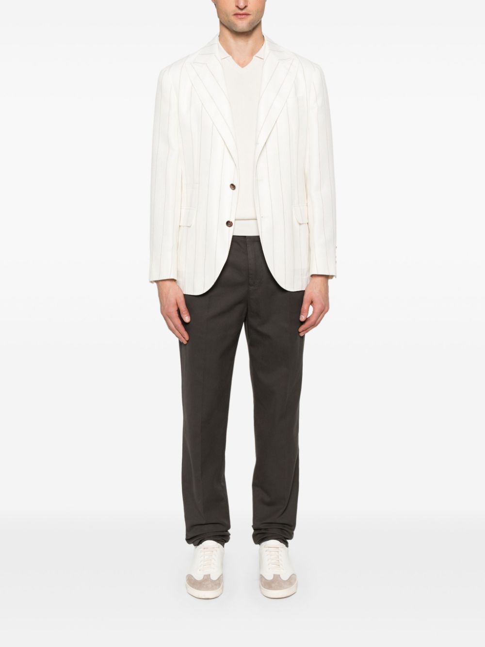 Brunello Cucinelli Gestreepte blazer - Wit