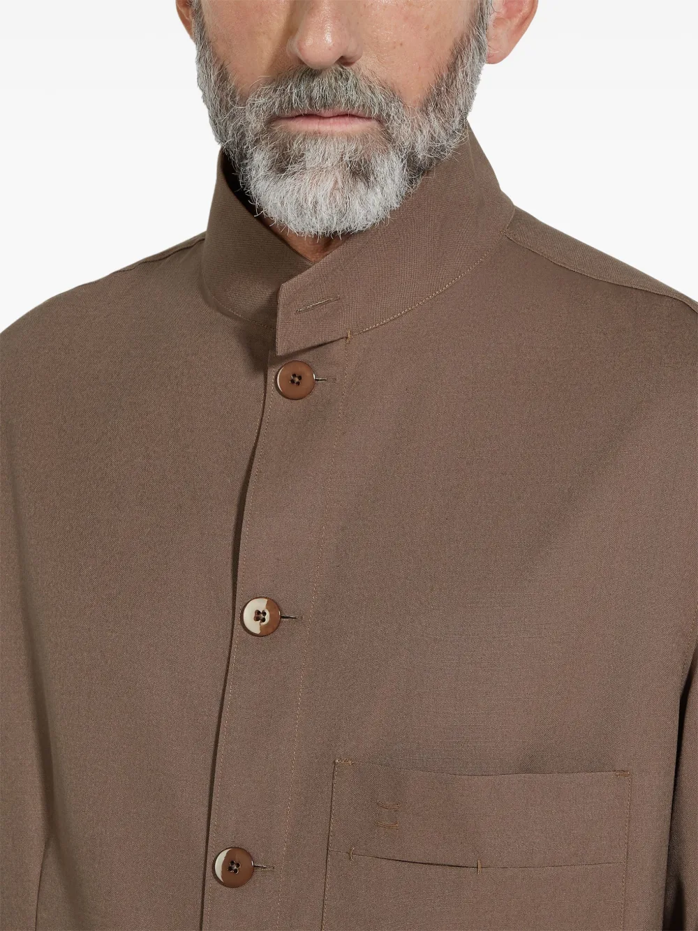 Zegna Button-up overhemd Bruin