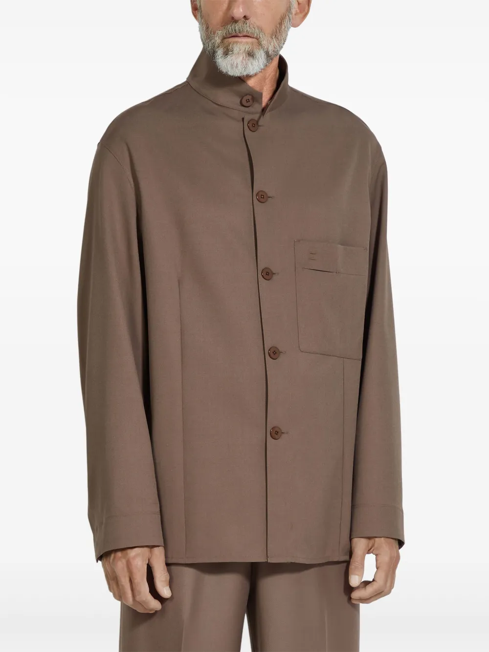 Zegna Button-up overhemd Bruin