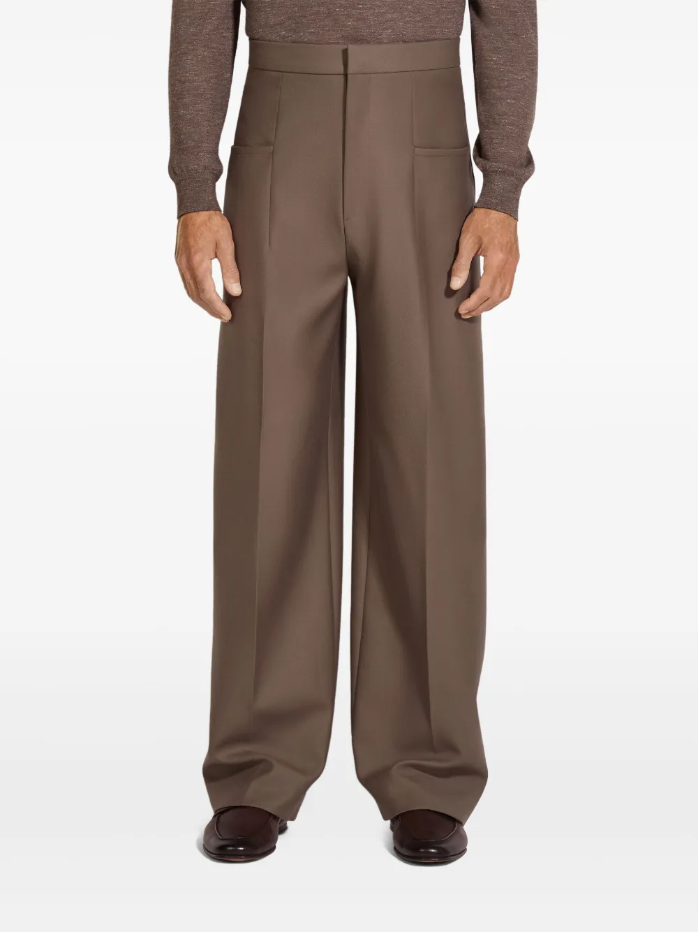 Zegna High waist broek Bruin