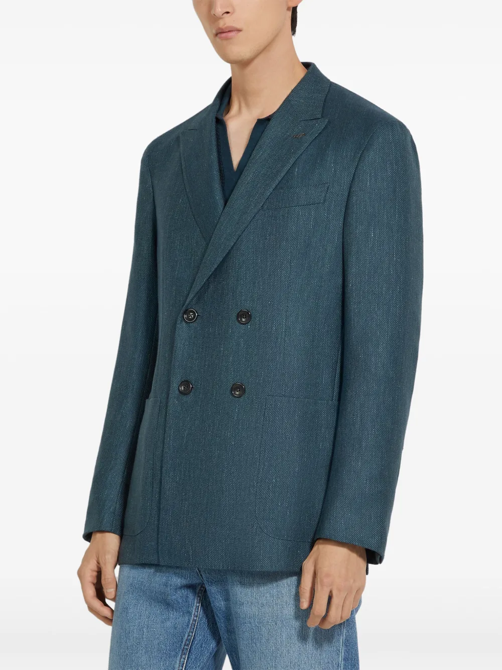 Zegna Blazer met dubbele rij knopen - Blauw