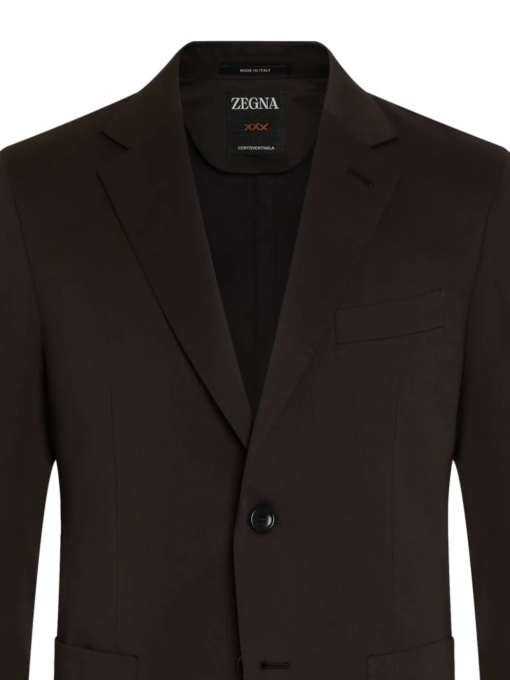Shop Zegna Centoventimila Cotton-wool Blazer In Brown