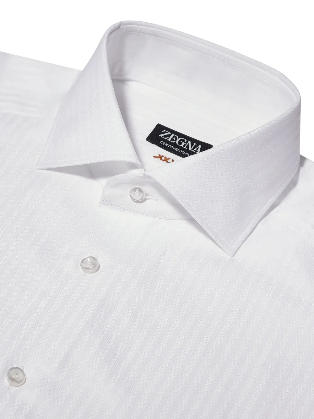 Zegna Structured Centoventimila Cotton Shirt In White