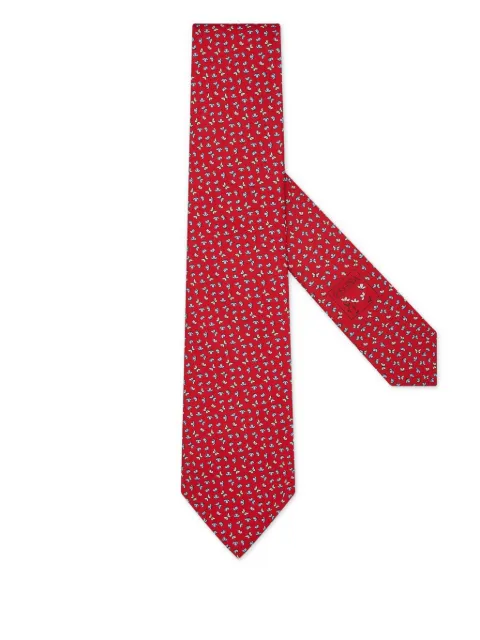Zegna butterfly-print silk tie