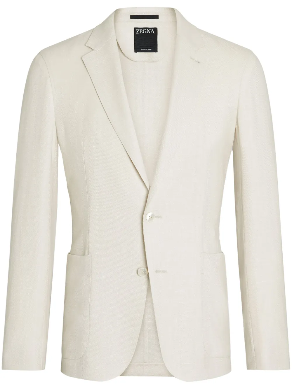 Zegna Blazer met enkele rij knopen Beige