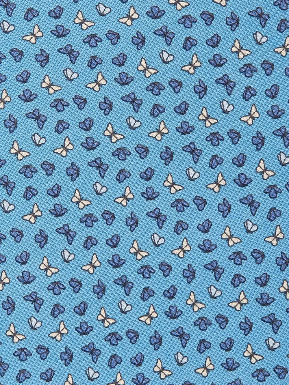 Zegna Butterfly-print Silk Tie In Blue