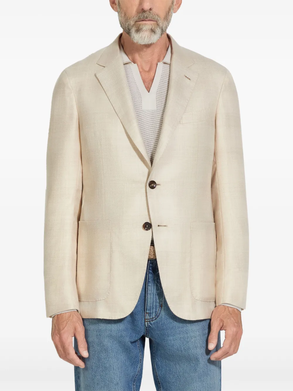 Zegna Blazer van kasjmierblend - Beige