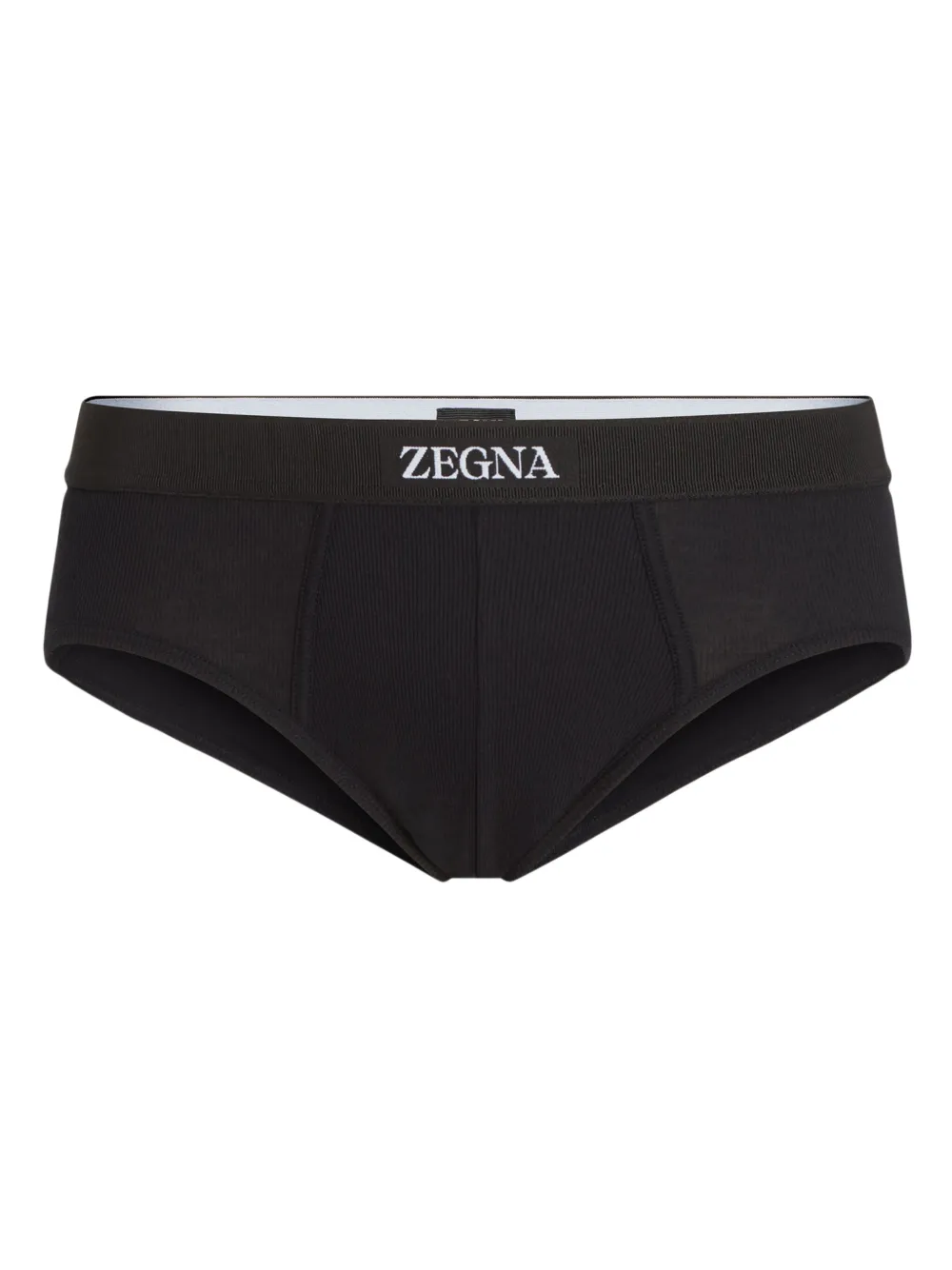 Zegna ロゴウエスト ブリーフ - ブラック Zegna ロゴウエスト ブリーフ - ブラック