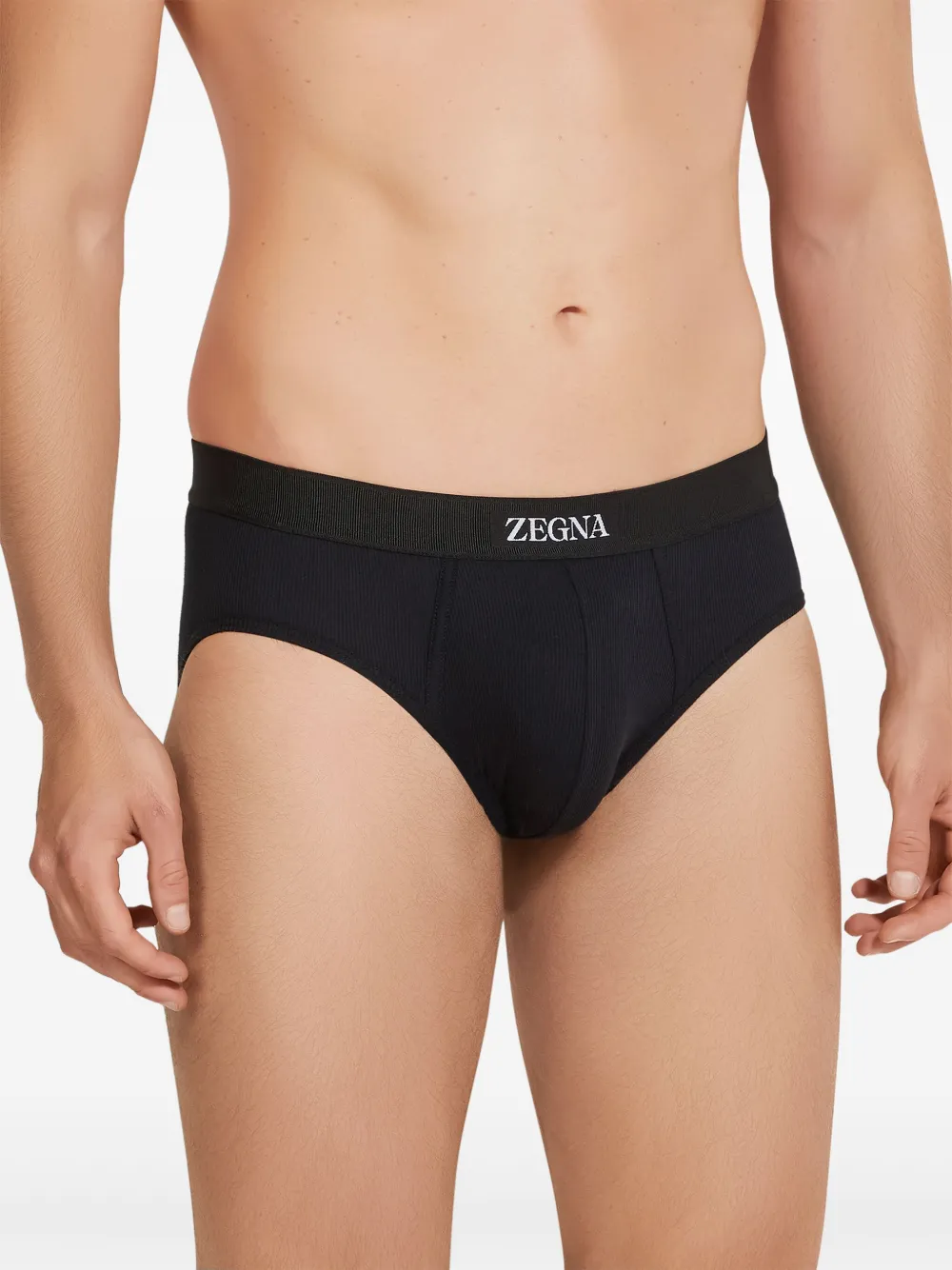 Zegna Slip met logoband - Zwart