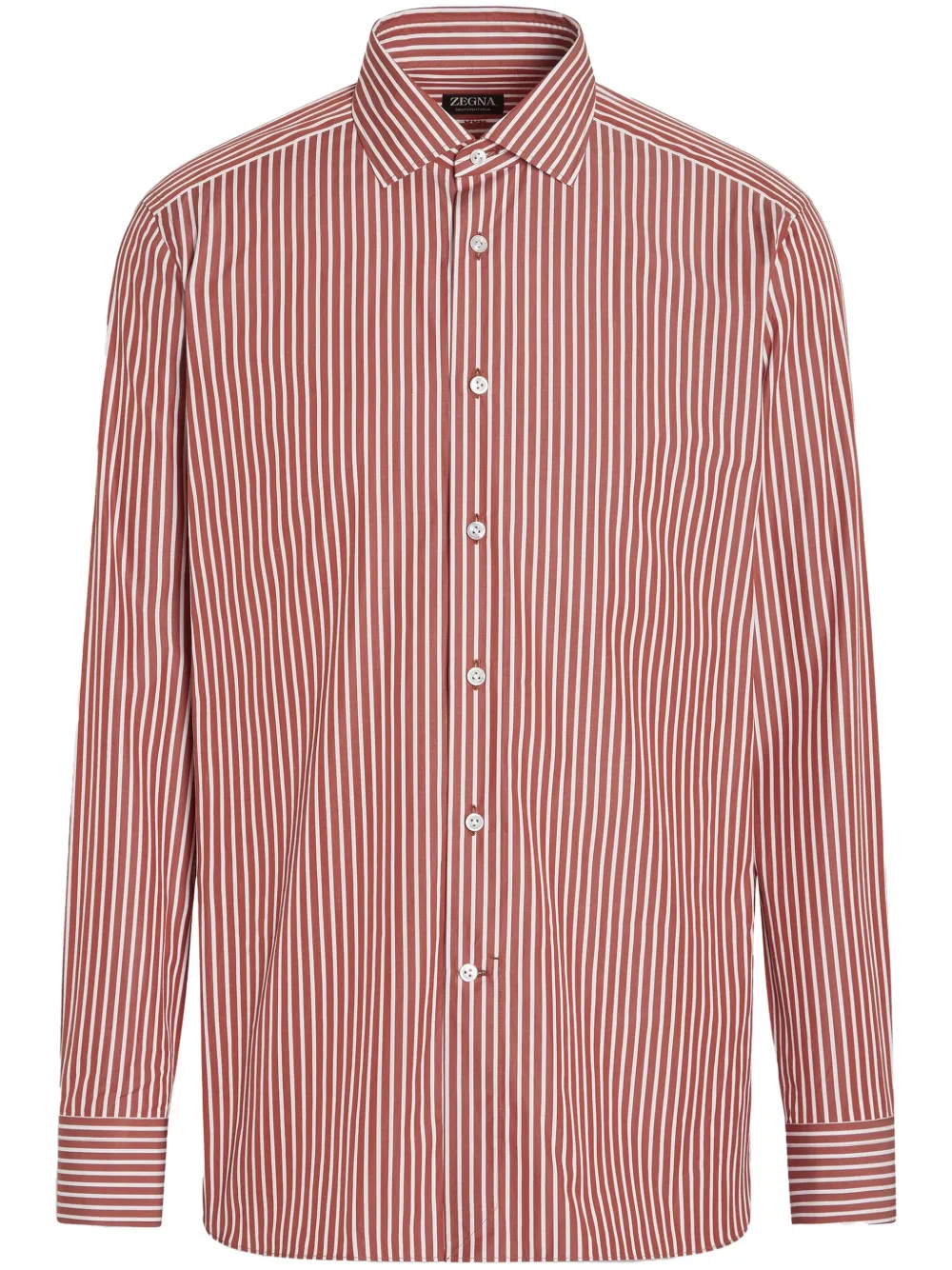 Zegna Camisa Centoventimila de algodão com listras | Vermelho | Image 1