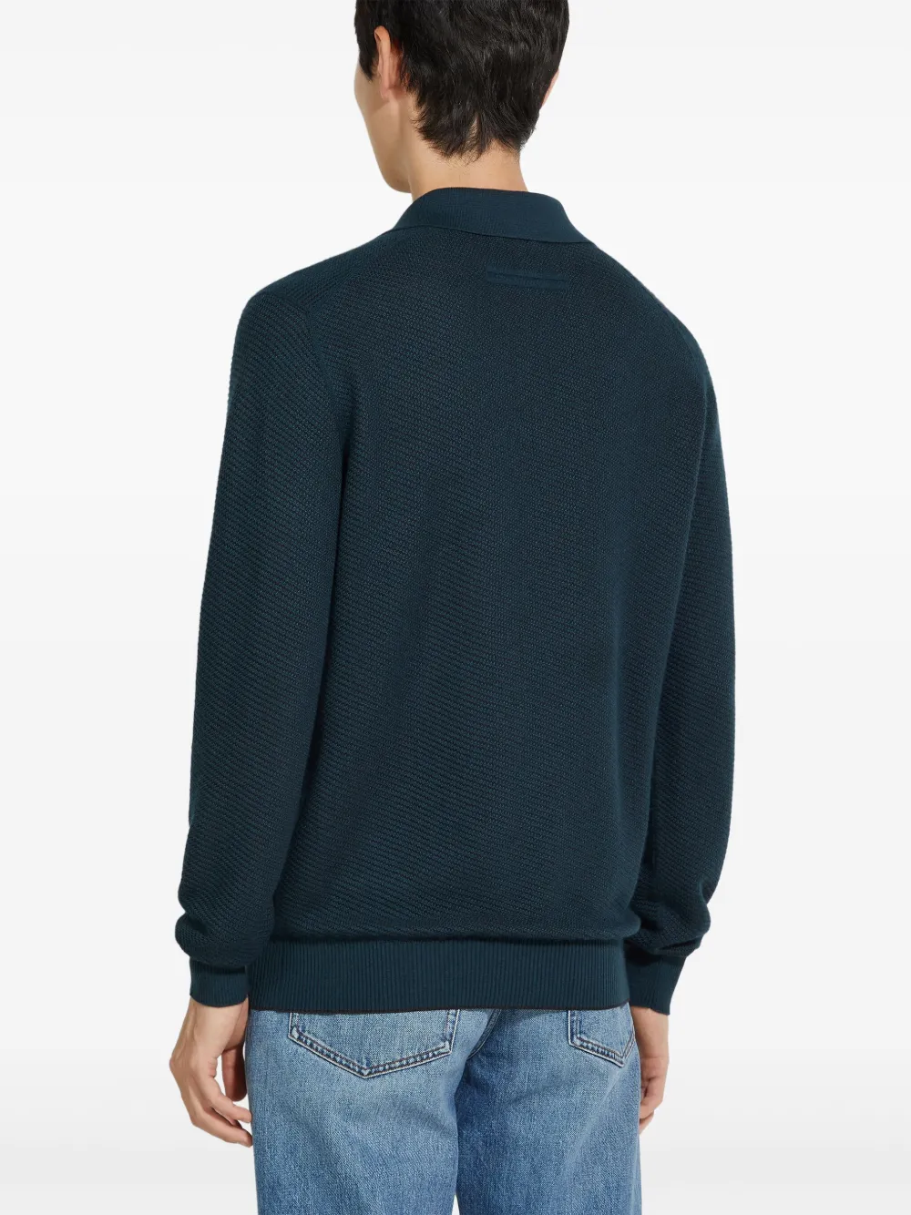 Zegna Poloshirt van zijde-kasjmierblend Blauw