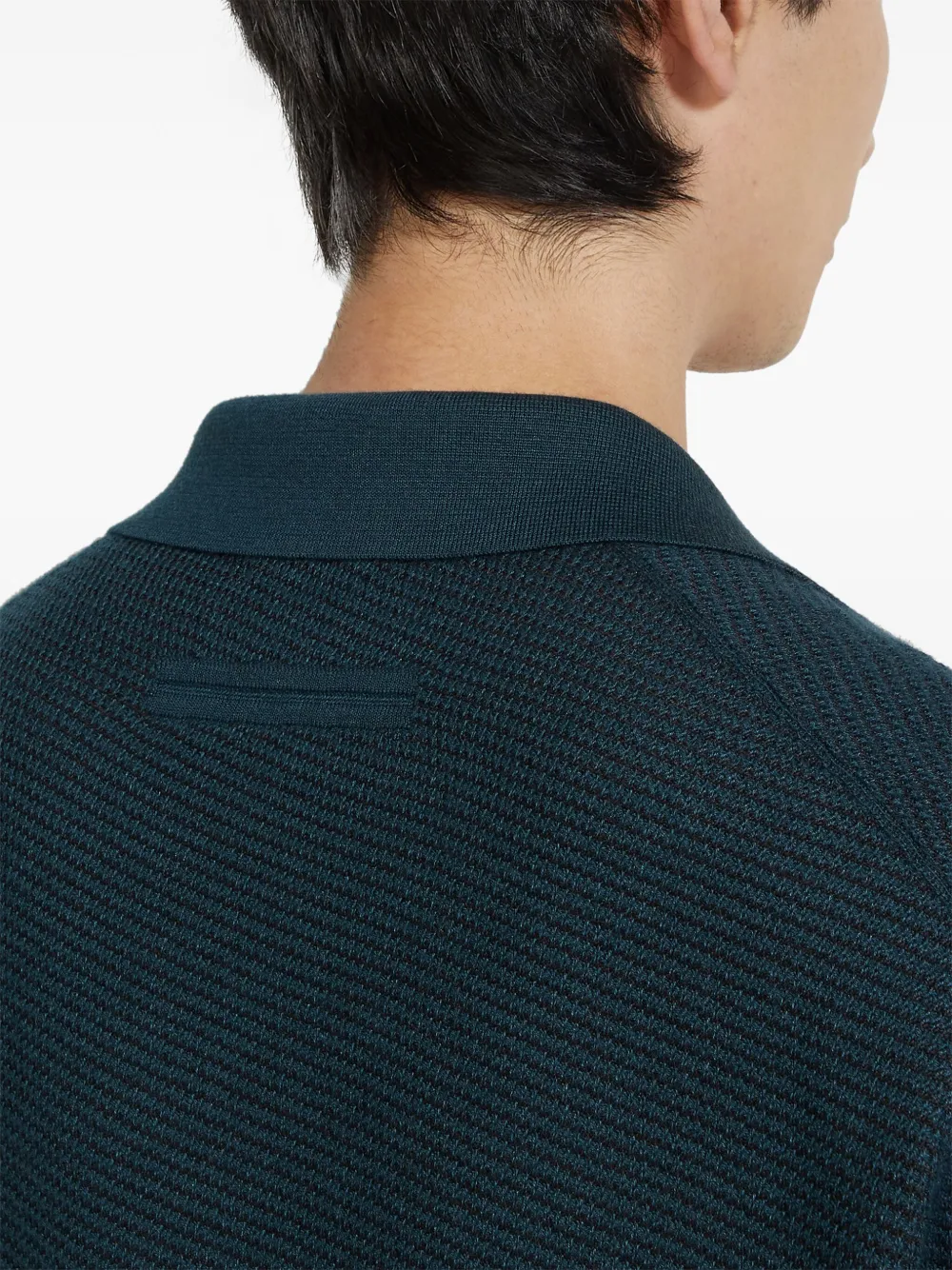 Zegna Poloshirt van zijde-kasjmierblend Blauw
