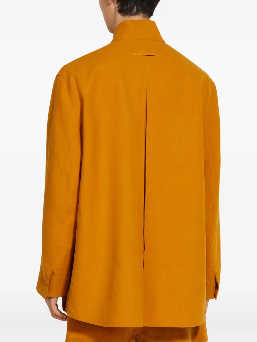 Zegna Oasi Lino linnen shirtjack Oranje