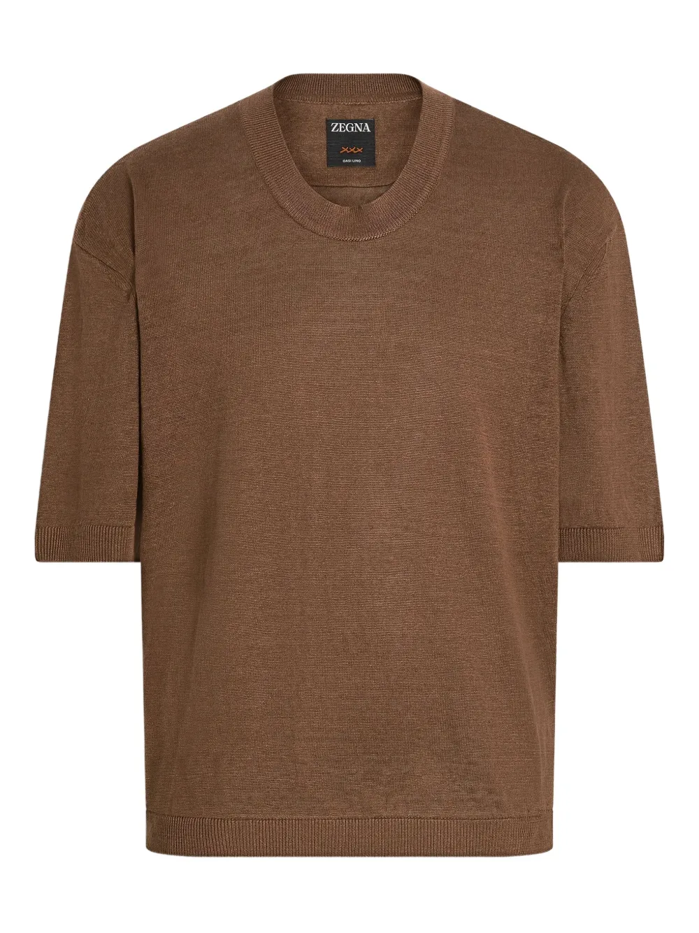 Zegna Oasi Lino T-shirt Bruin