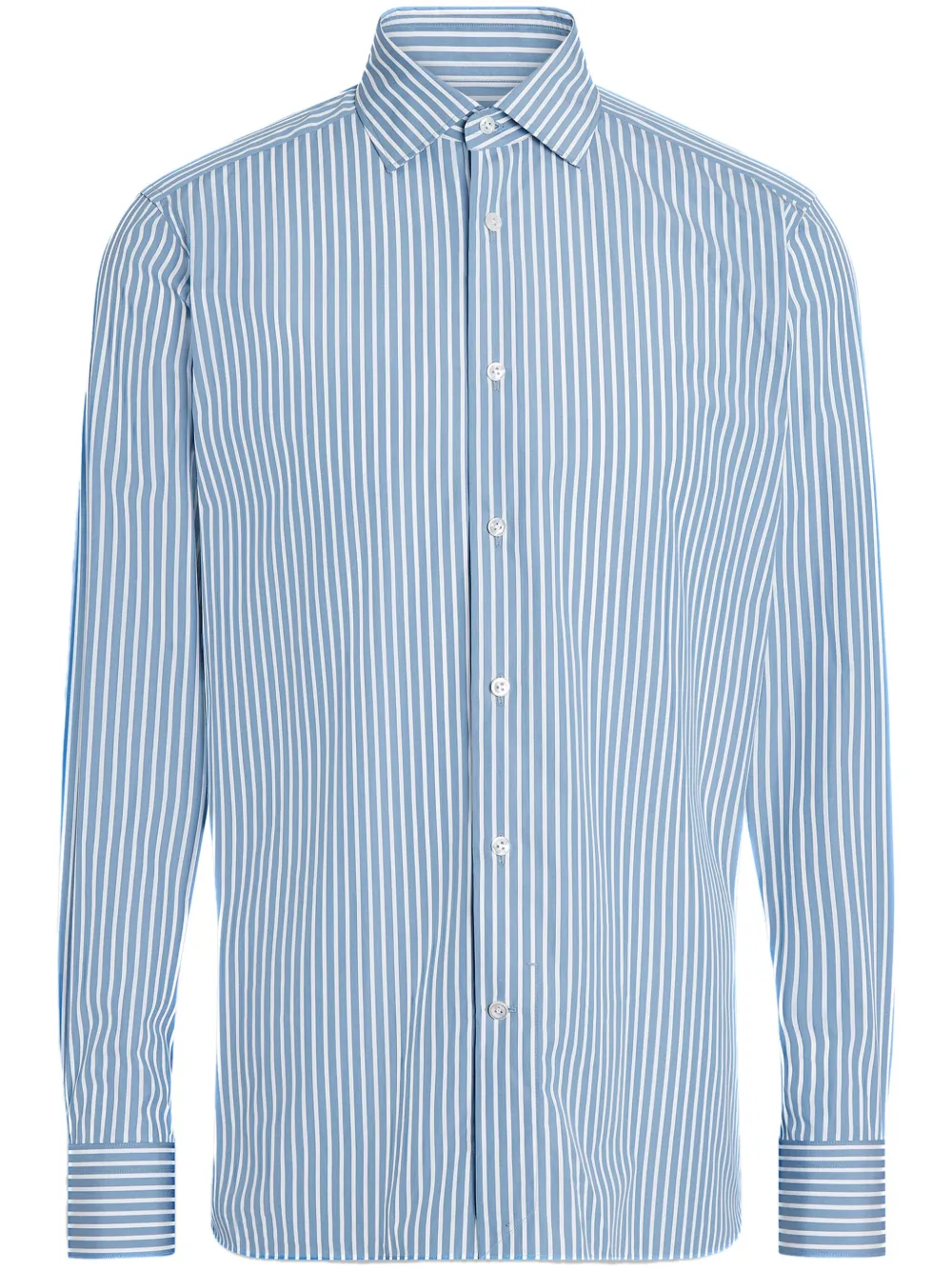 Zegna Centoventimila gestreept katoenen overhemd Blauw