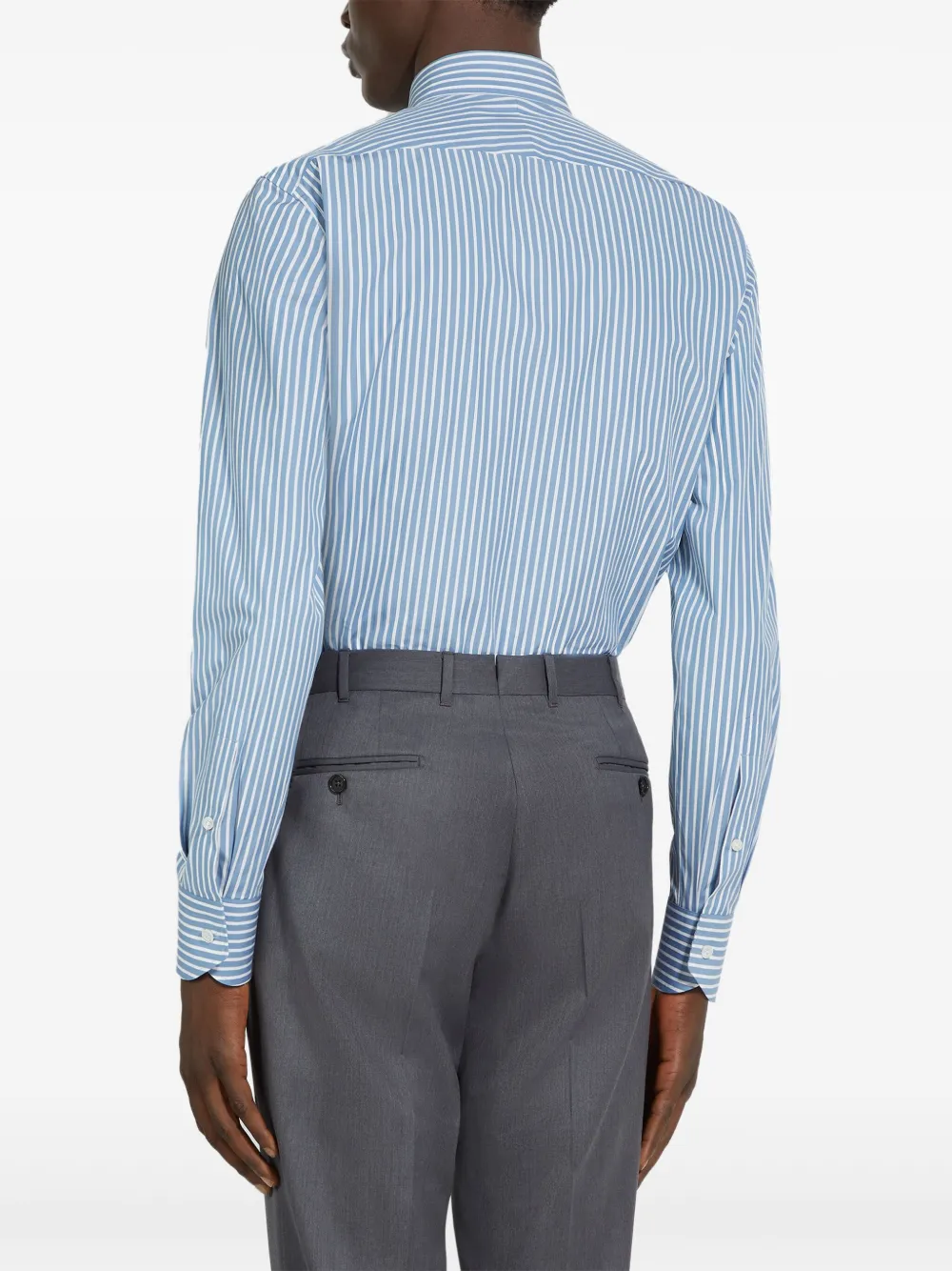 Zegna Centoventimila gestreept katoenen overhemd Blauw