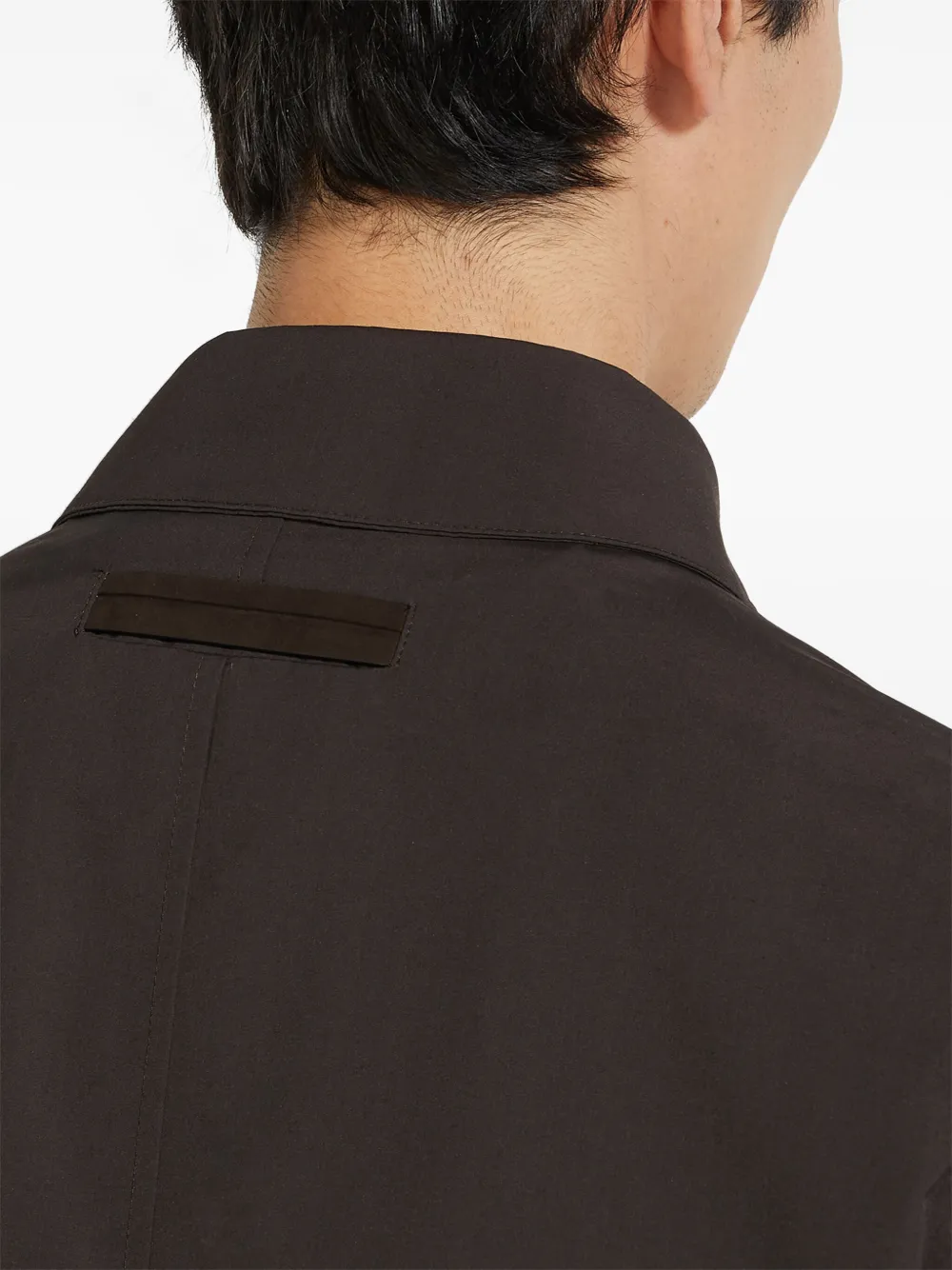 Zegna Shirtjack met klassieke kraag Bruin