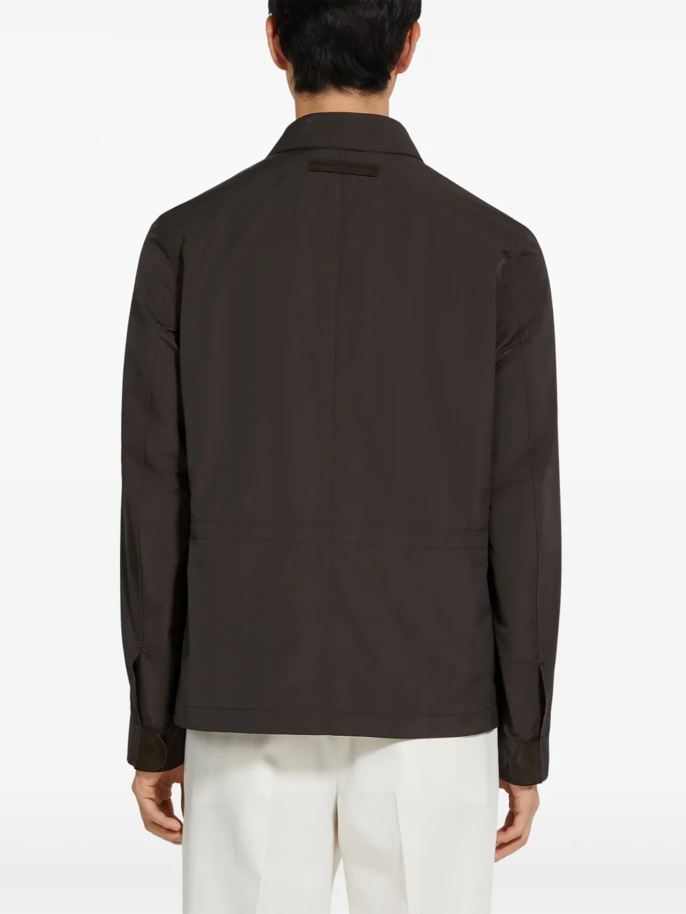Zegna Shirtjack met klassieke kraag Bruin