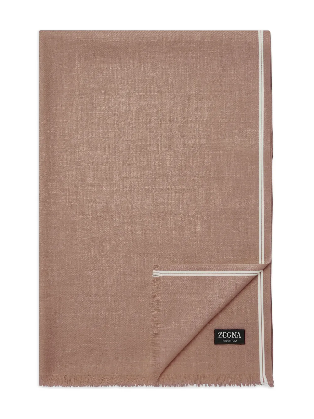 Zegna stripe-detail scarf Beige