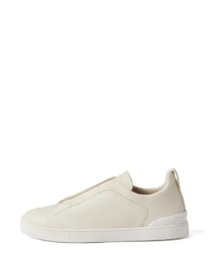 Zegna Triple Stitch Denim Sneakers | Blue | FARFETCH