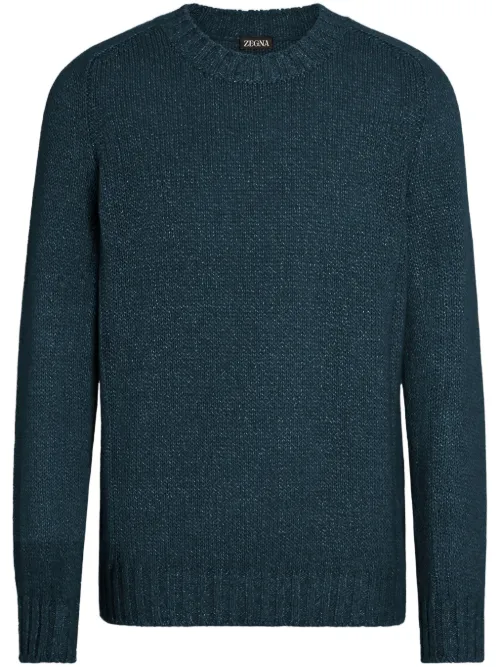 Zegna pull à col ras de cou - Bleu - Zegna - Modalova