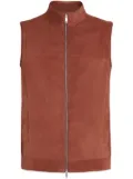 Zegna two-way zippered leather vest