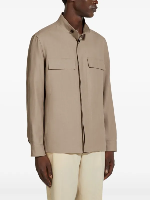 新品 ZEGNA ゼニア OASI LINO リネン オーバーシャツ Zegna Oasi Lino オーバーシャツ | ニュートラル | FARFETCH JP