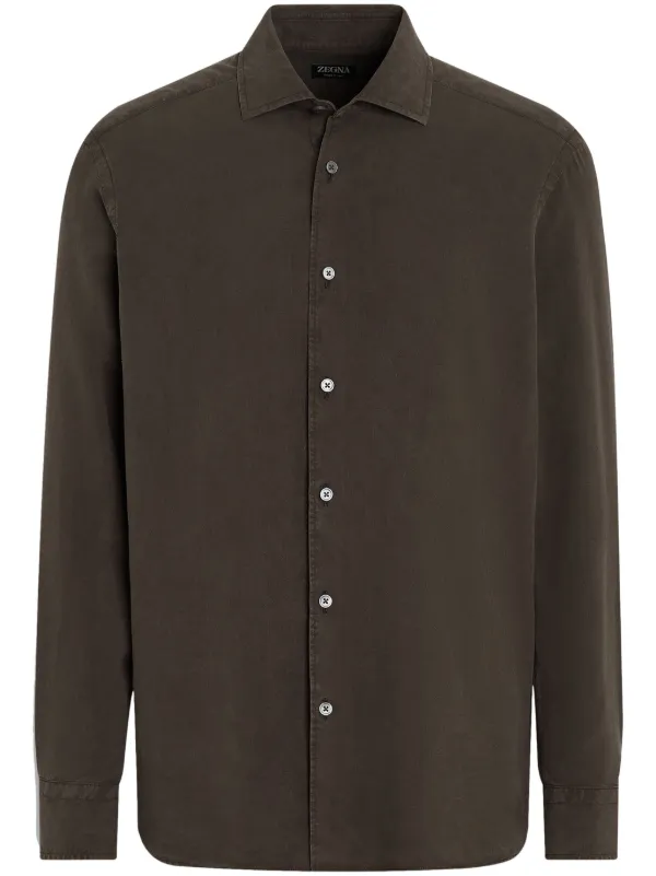 Zegna シルクシャツ | ブラウン | FARFETCH JP