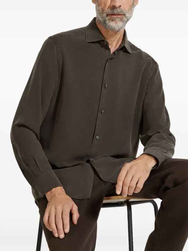 Zegna シルクシャツ | ブラウン | FARFETCH JP