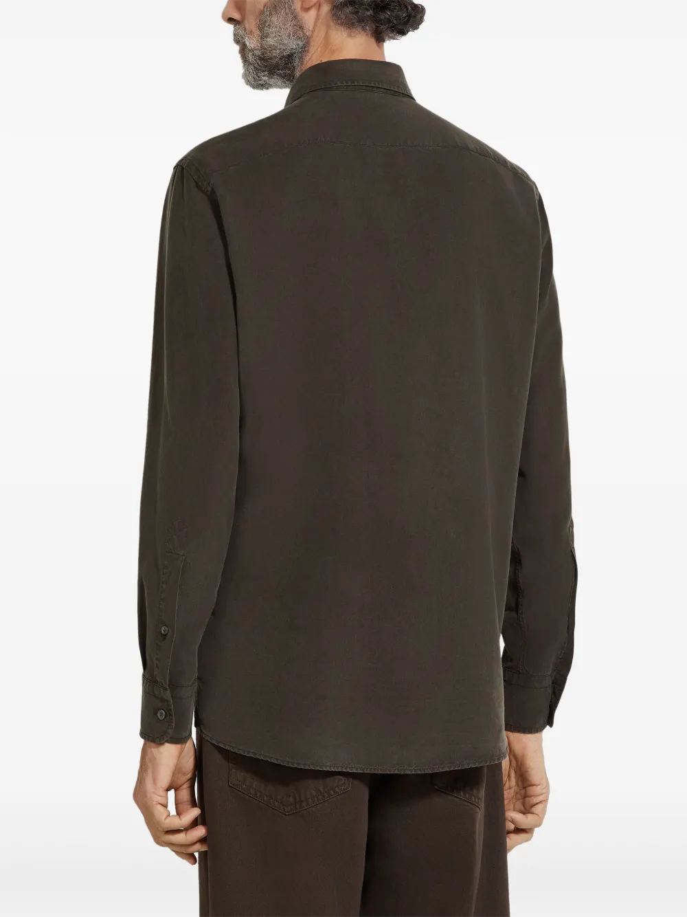 Zegna Zijden overhemd Bruin