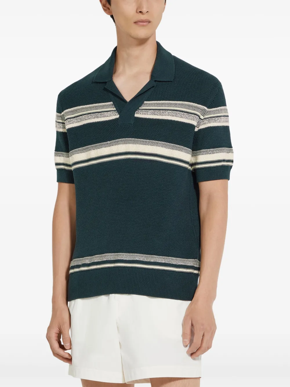 Zegna Gestreept poloshirt - Blauw