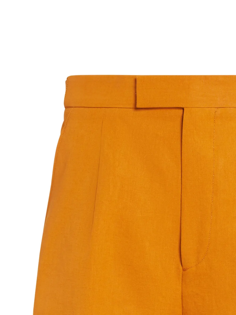 Zegna Geplooide linnen shorts Oranje
