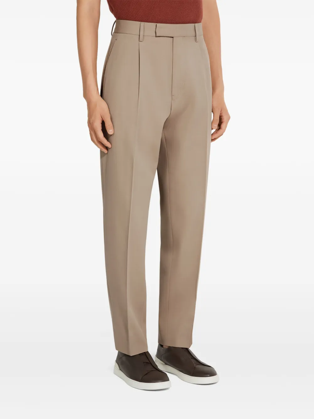 Zegna Broek van katoen-wolblend Beige