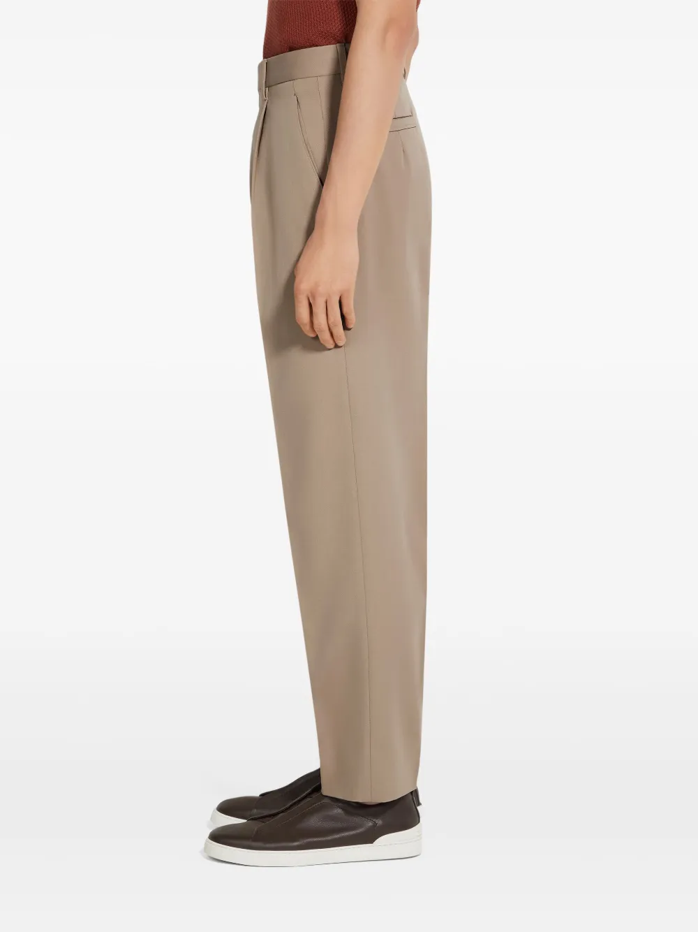 Zegna Broek van katoen-wolblend Beige