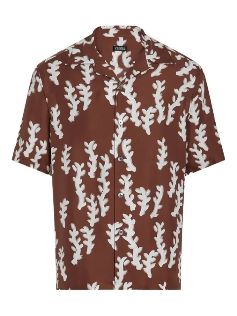 Zegna camisa de seda con estampado floral