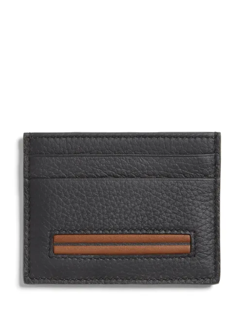 Porte-cartes en cuir à patch logo - Zegna - Modalova