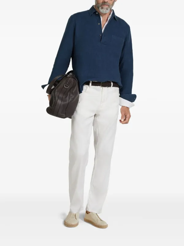 Zegna Oasi Lino Shirt | Blue | FARFETCH