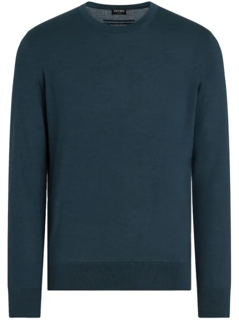 Zegna suéter con efecto melange y cuello redondo