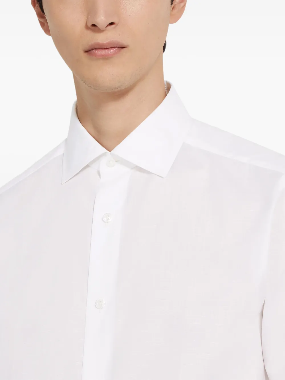 Zegna Structured Centoventimila Cotton Shirt In White